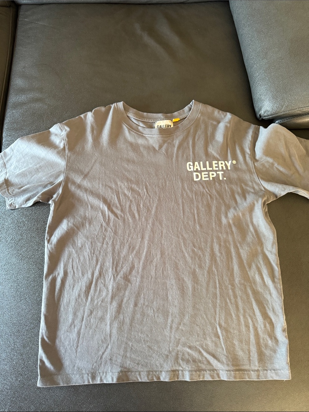 Gallery Dept. Crewneck Tee in Taupe with White Logo